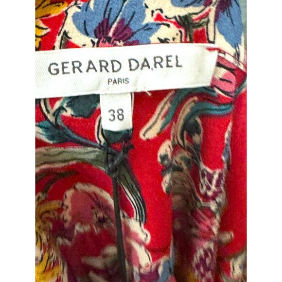 Gerard Darel Paris Floral Blouse 38 | Pink Viscose Button-Down Shirt - Picture 3 of 8